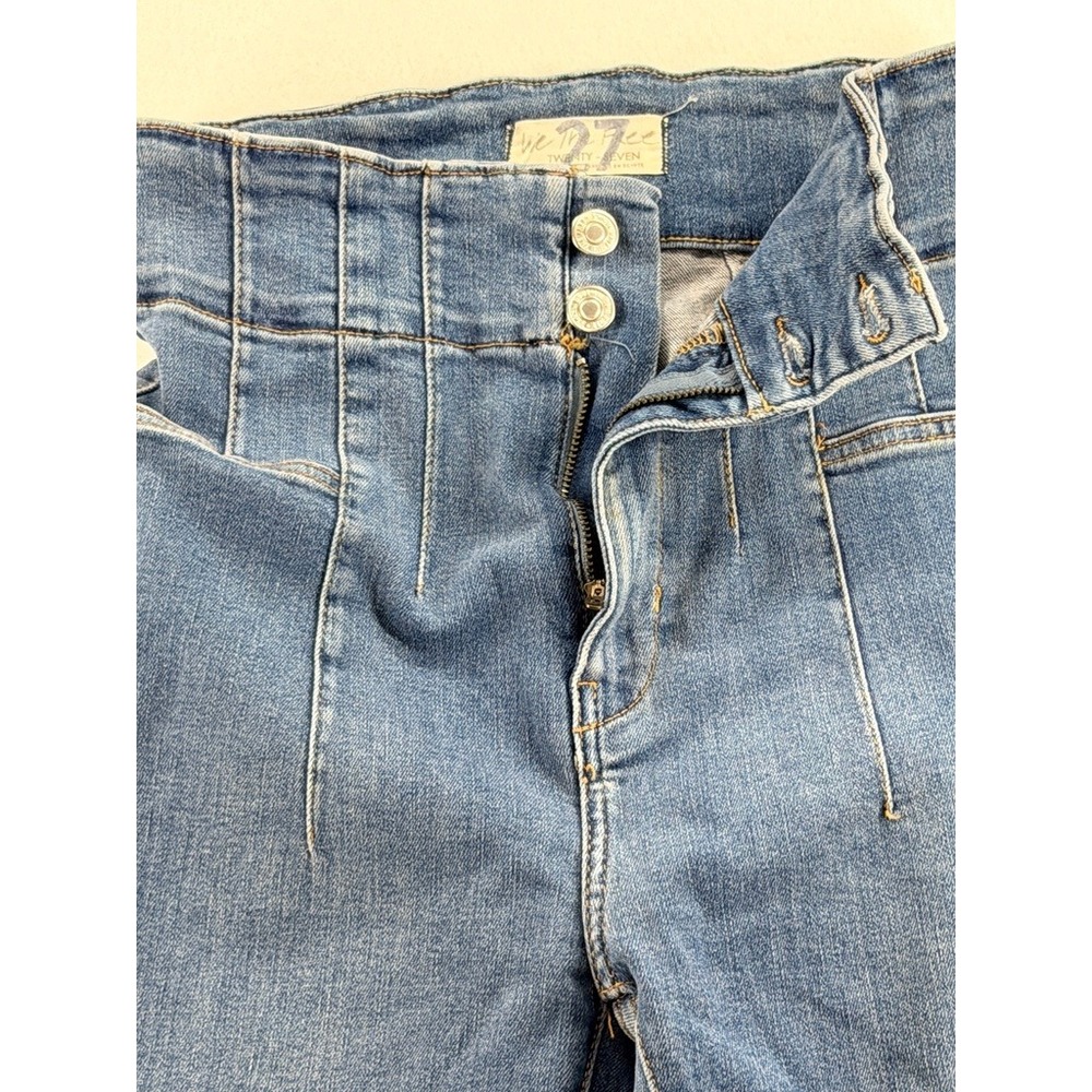 We The Free High Rise Flare Jeans Size 27 Blue Bell Bottom Denim - Picture 3 of 9